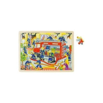 Imagen de GOKI Puzzles de Madera Encaje, Bomberos En Acción, Multicolor (57527)