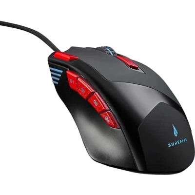 Imagen de Surefire Eagle Claw Gaming 9 Button Mouse I ratón Gamer iluminación RGB 3200 dpi Botones programables USB 3.2 Gen 1 y 2.0 Windows, Mac, Consolas Powered by Verbatim