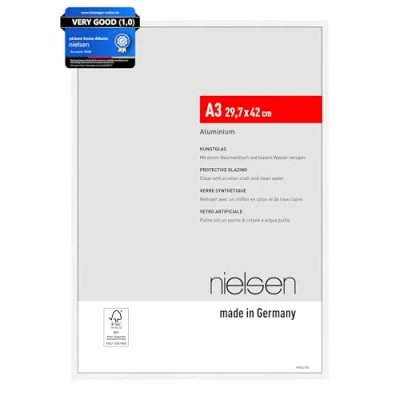 Imagen de nielsen marco de aluminio Atlanta, 29,7x42 cm (A3), Blanco mate