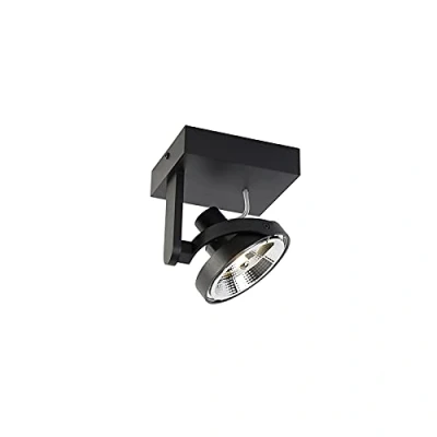 Imagen de Qazqa Foco moderno negro MASTER 111 Aluminio Alargada Adecuado para LED Max. 1 x 50 Watt