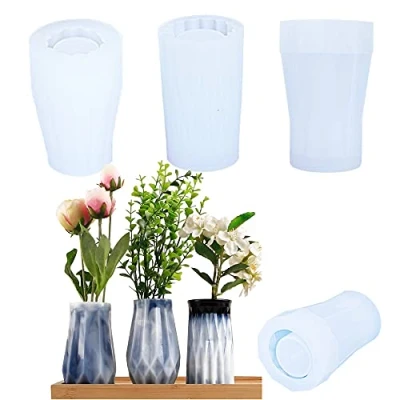 Imagen de Cayway 3 Pz Botella Molde de Resina Silicona Florero Foral Moldes Epoxi Hacer Joyerias para Epoxi, Decoración del Hogar