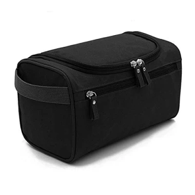 Imagen de Neceser Hombre Viaje, AOBETAK Bolsa de Aseo Impermeable Gran Capacidad para Colgar, con Malla y Compartimiento Cremallera, Artículos Juego Hombres, Mujeres, Deporte,Negro