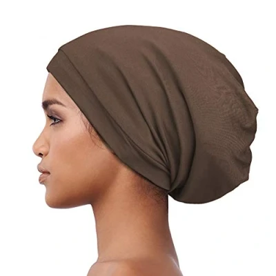 Imagen de Alnorm Gorro Slouchy Bonnet Informal Envoltura De La Cabeza con Forro Satinado Gorrita Tejida Punto