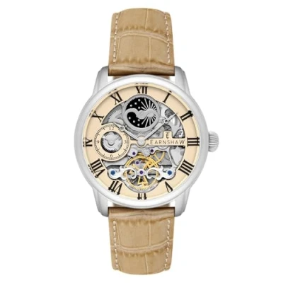 Imagen de Thomas Earnshaw ES 8006 Reloj de esqueleto automático 44 mm longitud para hombre con correa cuero, Marrón achicoria