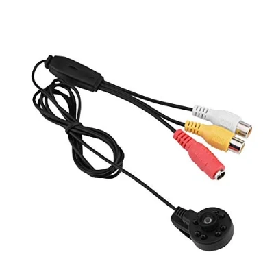 Imagen de Mini cámara de videovigilancia, Seguridad Gran Angular HD 170 con Soporte visión Nocturna IR 8 LED Sistema PAL TV/señal AV analógica