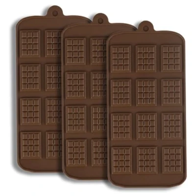 Imagen de 3 Piezas Chocolate Molde Set, Moldes de Antiadherente, Silicona para Hacer Chocolate, Dulces, Gofres, Pudín