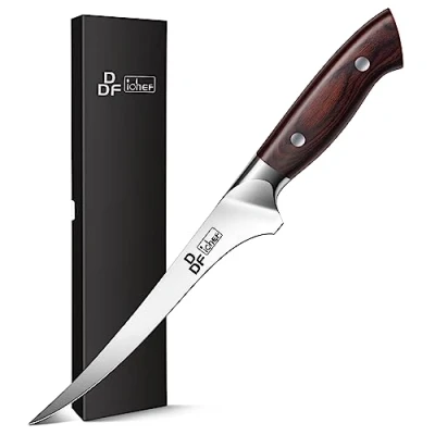 Imagen de DDF iohEF Cuchillo Filetea y para Deshuesar 18 cm, Deshuesador Cocina en Súper Afilado Acero Inoxidable Japonés Filetear Pescado Carne con Mango Ergonómico