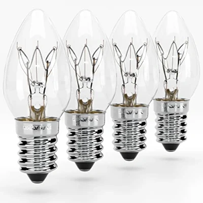 Imagen de greate. 4x Bombilla E14 7W de repuesto para lámpara sal, cristal luz orientación, máquina coser, vitrina Bombillas lampara sal con 40 lm vela