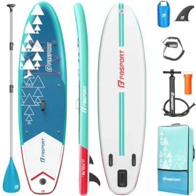 Imagen de FBSPORT Tabla Paddle Surf Hinchable 320cm, Sup Board con 15cm de Grosor Extra, 160 kg Capacidad Carga, Juego Completo Remo Ajustable, Bomba &amp; Accesorios, Viajes Yoga