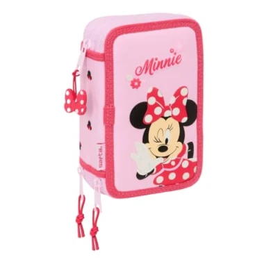 Imagen de Safta Minnie Mouse Naive Estuche Escolar con 37 Útiles Incluidos, Infantil, Niño, Ideal para Niños de 5 a 14 Años, Cómodo y Versátil, Calidad Resistencia, 12.5x5.5x19.5 cm