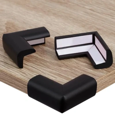Imagen de Hoffenbach Protector de Esquina para bebé, protección Infantil Mesa autoadhesiva, contra Golpes bebé y niño (Negro, 12 Unidades)