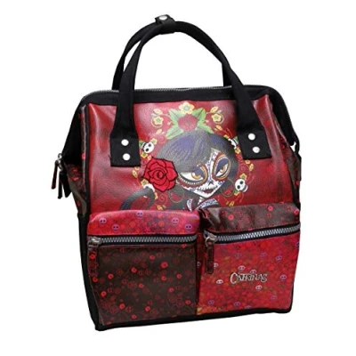 Imagen de Catrinas, Mochila Boca Ancha, Personaje Rosabella, Color Granate, Producto oficial (CyP Brands)