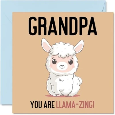 Imagen de tarjetas de cumpleaños para abuelo Llama Zing Divertida tarjeta feliz parte nieto, nieta, regalos abuelo, felicitación broma