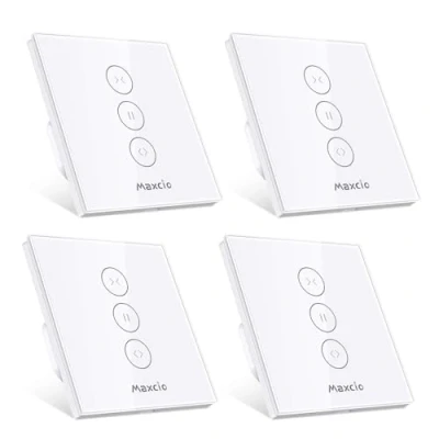 Imagen de 【LED Controlable】 Interruptor Persiana WiFi, Maxcio WiFi Compatible con Alexa y Google Home, Función de Temporizador, para Motor Persiana, Tubular, Obturador
