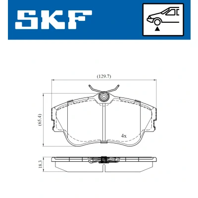 Imagen de SKF VKBP 80321 Juego de pastillas freno no preparado para indicador desgaste VOLKSWAGEN: TRANSPORTER 4, 4 Bus