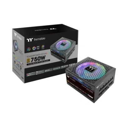 Imagen de Thermaltake Toughpower GF 3 ARGB 750W PC ATX 3.0 Power Supply PCIe Gen 5.0 80 Plus Gold Fully Modular Quiet 140 Fan EU Certified Black