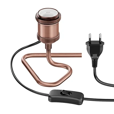 Imagen de ledscom.de lámpara de sobremesa RETRA, interruptor, bronce, 1x E27 máx. 60W, ambiente, tres pies, Triángulo, pie E27, luz lectura, lámpara,