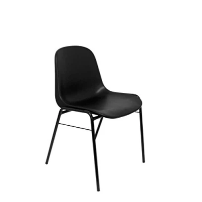Imagen de Silla apilable pyc estructura metal asiento y respaldo pvc ergonomica 770x450x420 mm negra