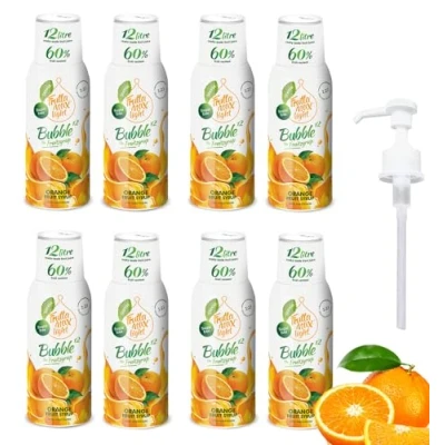 Imagen de 8 paquetes Light Bajo en carbohidratos Jarabe de fitness FruttaMax Azúcar Cero con Stevia 50 60% Contenido Fruta (8x500ml) (8 x Naranja Light)