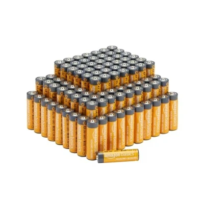 Imagen de Amazon Basics Pilas Alcalina AA de 1,5 voltios, gama Performance, Paquete 100 (el aspecto puede variar)