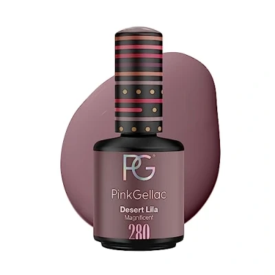 Imagen de Pink Gellac Esmalte de uñas gel UV 280 Desert Lila 15 ml vegano larga duración Fácil quitar Fabricado