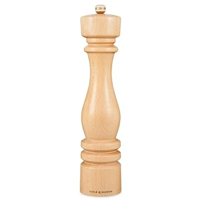 Imagen de Cole &amp; Mason H233012 London Haya Natural Molinillo de Sal, Precision+/Molienda Ajustable, Madera Haya, 300 mm, Incluye 1 Molino, Garanzia del Meccanismo a Vita