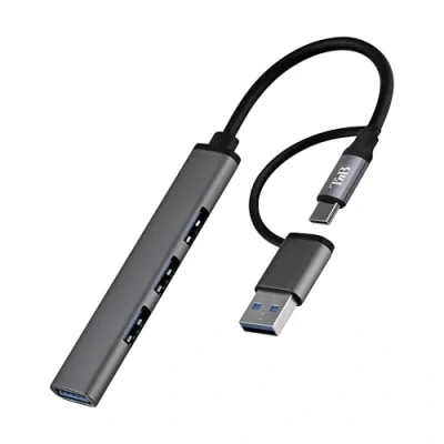 Imagen de Hub 4en1 T&#039;nb Ultra Slim Usb a/usb c Aluminio