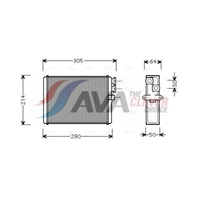 Imagen de PRASCO VOA6110 Radiador de Calefaccion VOLVO: S60 I, V70 2, S80 I
