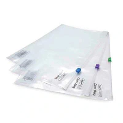 Imagen de Rapesco 0978 Bolsa Zipper con Cremallera de Plástico, A4+, Transparente, Paquete 5