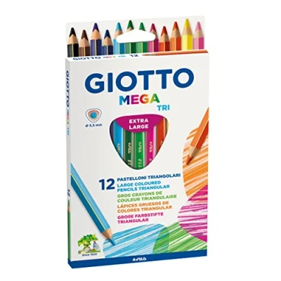 Imagen de Lapices de colores giotto mega tri caja 12 mina 5,5 mm