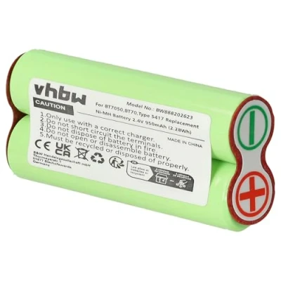 Imagen de vhbw Batería Recargable Compatible con Braun BT5090, BT70, BT7050, Cruzer 6, Series 7 afeitadora, cortadora de Pelo (950 mAh, 2,4 V, NiMH)