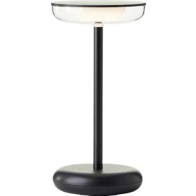 Imagen de Brilliant lámpara de mesa LED para interior y exterior 22 cm altura, diámetro 11 negra exteriores con regulador táctil Móvil/inalámbrico/portátil recargable por