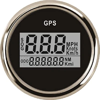 Imagen de ELING Impermeable Digital GPS Velocímetro Odómetro para Auto Marine Truck con luz de fondo 2 pulgadas (52mm) 9 32V