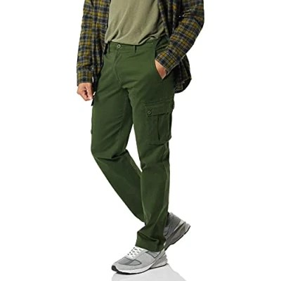 Imagen de Amazon Essentials Pantalón corto cargo, elástico y de corte clásico (disponible en tallas grandes largos especiales) Hombre, Verde Oliva Oscuro, 40W / 29L
