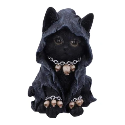 Imagen de Nemesis Now Figura de Gato felino con Capa Muerte polirresina, Negro, 16 cm