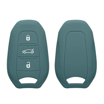 Imagen de kwmobile Funda Compatible con Peugeot Citroen Llave de Coche Smartkey 3 Botones (Solo Keyless Go) Carcasa Protectora Silicona para Case en Noche ártica
