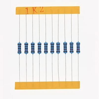 Imagen de HUABAN 100 Piezas 0.5 Watts 1/2W 1K2 Ohm 1% Resistencia de película metálica