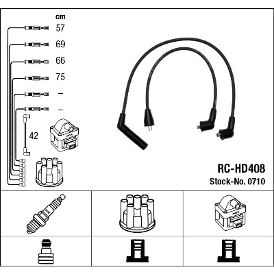 Imagen de NGK 0710 Juego de Cables Encendido 5 HYUNDAI: S Coupé
