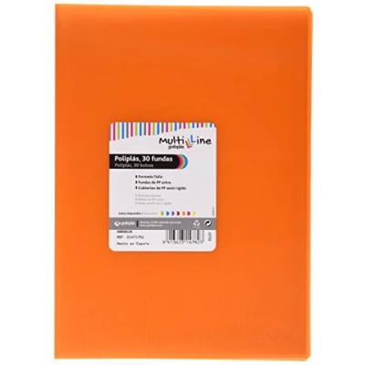 Imagen de Grafoplás 01471752－Carpeta de fundas Multiline, 30 fundas, tamaño folio, color naranja