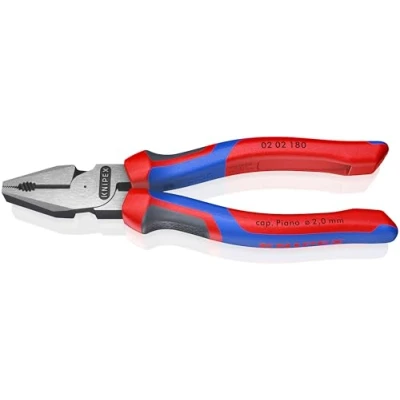 Imagen de Knipex Alicate universal de fuerza negro atramentado, con fundas multicomponentes 180 mm (cartulina autoservicio/blíster) 02 SB