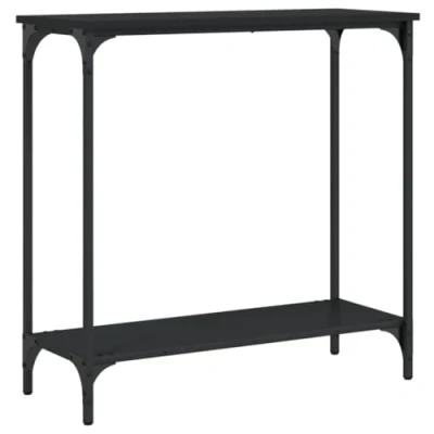 Imagen de vidaXL Mesa Consola, Mesita con Patas Ajustables, Auxiliar de Sofá, para Salón Pasillo Entrada, Madera Ingeniería Negro