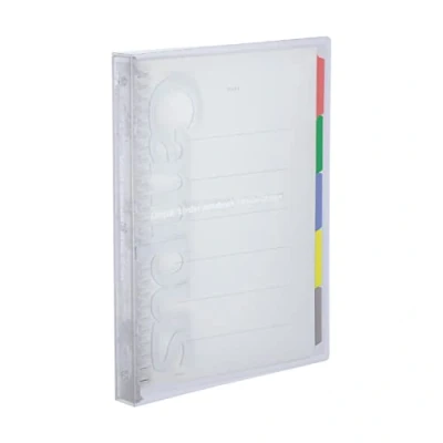 Imagen de Carpeta de cuaderno Kokuyo B5, 26 anillos, apertura con interruptor, capacidad 100 hojas, fabricada en Japón, transparente P333NT