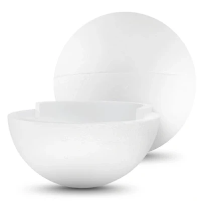Imagen de Netuno 1 bola de poliestireno, color blanco, 20 cm diámetro, divisible, para manualidades, arte, escuela, decoración, bolas Navidad