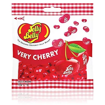 Imagen de Jelly Belly Beans, grajeas con sabor a cerezas, Caramelos masticables en forma de judías bolsa 70 gramos