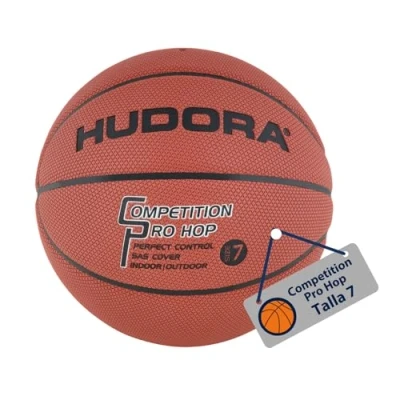 Imagen de Hudora Balconcesto Competition Pro Hop Baloncesto tamaño 7 Ligeramente inflado Uso en Exteriores e Interiores para niños, Adolescentes y Adultos