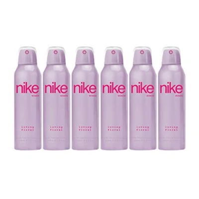 Imagen de NIKE Loving Floral, Desodorante Mujer Spray, Pack de 6 x 200 ml, Antimanchas para Todo Tipo Piel, 0% Sales Aluminio, Larga Duración, Fragancia Floral Gourmand