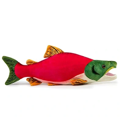 Imagen de lilizzhoumax Pez Salmón Rojo Peluche 39cm/15, Lindas muñecas De Relleno roedores, Lindo Suave Juguetes Animales Salvajes