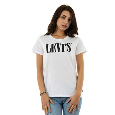 Imagen de Levi&#039;s The Perfect Tee Camiseta, White (90&#039;s Serif T2 White+ 0781), M Mujer