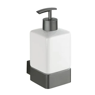 Imagen de WENKO Dispensador de jabón Montella Incluye Material atornillado para Montaje en Pared Gris Antracita