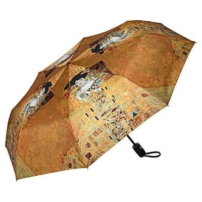 Imagen de VON LILIENFELD Paraguas Bolsillo Plegable Ligero Estable Apertura y Cierre Automático Compacto Amor Arte Gustav Klimt: Adele